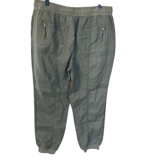 INC International Concepts 100% linen Green Joggers with Elastic Waistband - Picture 7 of 8